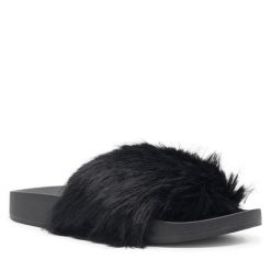 Klapki DeeZee. Czarne klapki damskie DeeZee, bez wzorów, bez obcasa. Za 79.99 zł.