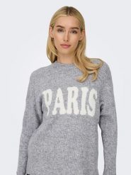 ONLY Sweter w kolorze szarym rozmiar: S. Szare swetry klasyczne damskie Only, s, ze splotem, bez kołnierzyka. Za 91.56 zł.