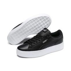 Podwyższone damskie buty sportowe PUMA Vikky PUMA Black. Czarne buty sportowe na co dzień damskie Puma, bez wzorów, z gumy, Puma Vikky. Za 276.60 zł.