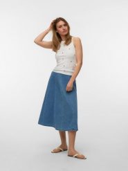 Vero Moda Top w kolorze białym rozmiar: XS. Białe topy damskie Vero Moda, xs, bez wzorów, bez kołnierzyka. Za 52.42 zł.