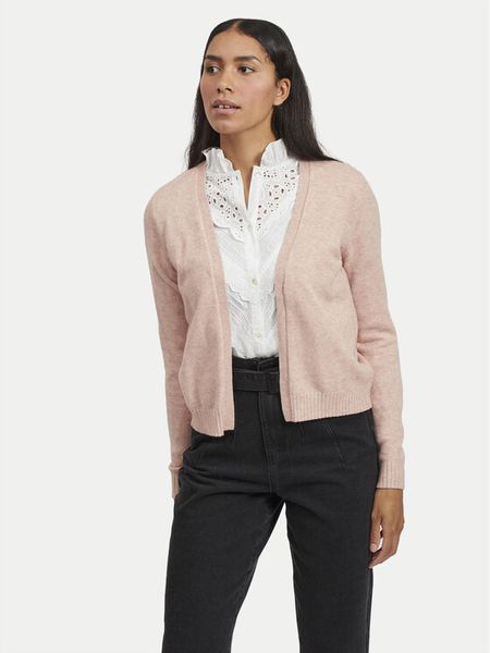 Vila Kardigan Ril 14060800 Różowy Regular Fit. Czerwone kardigany damskie Vila, l, bez wzorów, z syntetyku. Za 79.99 zł.