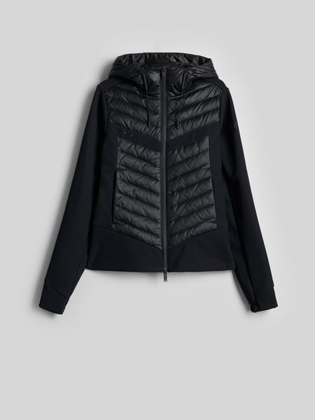 4F Kurtka narciarska hybrydowa z puchem naturalnym damska - czarna XL. Czarne kurtki narciarskie i snowboardowe damskie 4f, xl, bez wzorów, z puchu, bez kaptura, narciarskie. Za 499.99 zł.