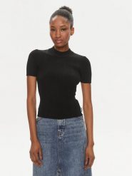 Hugo Bluzka Sarpharim 50514269 Czarny Slim Fit. Czarne bluzki damskie Hugo, s, bez wzorów, z wiskozy, bez ramiączek. Za 549.99 zł.