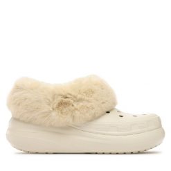 Klapki Crocs. Brązowe klapki damskie Crocs, bez wzorów, bez obcasa. Za 209.99 zł.