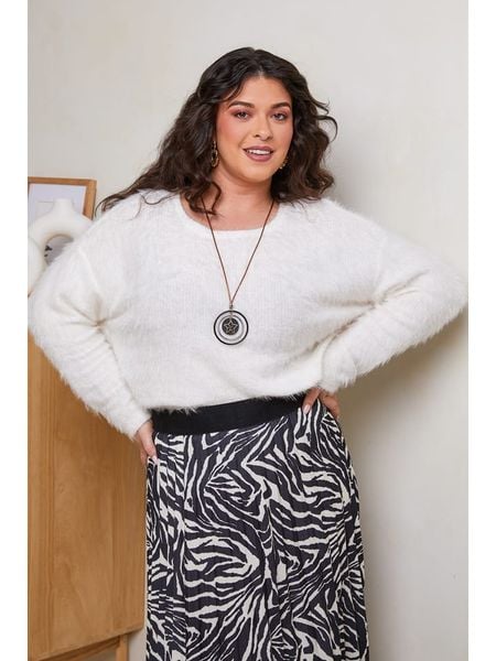 Curvy Lady Sweter w kolorze białym rozmiar: 44/46. Białe swetry klasyczne damskie Curvy Lady, ze splotem, bez kołnierzyka. Za 148.61 zł.