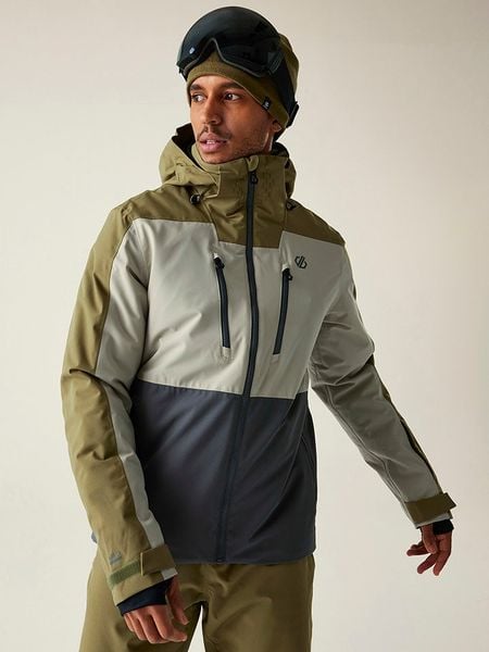 Dare 2b Kurtka narciarska "Baseplate III" w kolorze szaro-antracytowo-oliwkowym rozmiar: XS. Brązowe kurtki narciarskie i snowboardowe damskie Dare 2b, m, bez wzorów, bez kaptura. Za 420.68 zł.