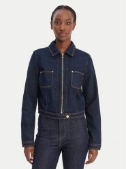 Guess Kurtka jeansowa W6RN76 D6881 Granatowy Regular Fit. Niebieskie kurtki damskie Guess, m, z aplikacjami, z bawełny, bez kaptura. Za 619.99 zł.