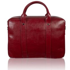 Torba męska skórzana Tizano TM07 bordowa. Czerwone torby męskie na ramię TIZANO, z aplikacjami, ze skóry, na ramię. Za 434.00 zł.