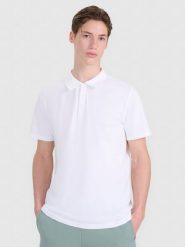4F Koszulka polo regular męska - biała L. Białe koszulki polo męskie 4f, l, bez wzorów, z bawełny, bez ramiączek. Za 99.99 zł.