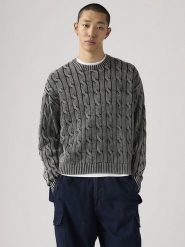 Levi's Sweter w kolorze antracytowym rozmiar: XL. Czarne swetry męskie Levi's, s, bez wzorów, z bawełny, bez kołnierzyka. Za 178.98 zł.