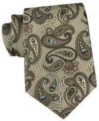 Jasnobrązowy Krawat ze Wzorem Paisley - Chattier. Krawaty i muchy męskie Chattier, bez wzorów, z tkaniny, eleganckie. Za 55.00 zł.