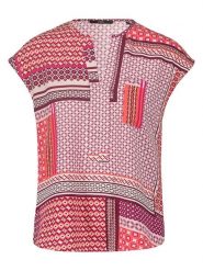 Zero Bluzka w kolorze pomarańczowo-różowym rozmiar: 34. Pomarańczowe bluzki damskie zero, bez wzorów, z wiskozy, bez kołnierzyka, bez ramiączek. Za 34.85 zł.