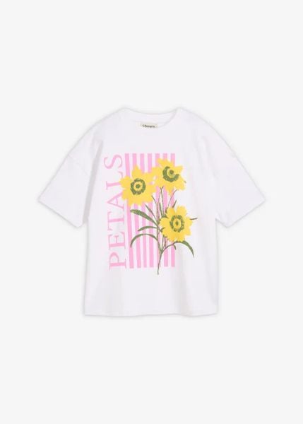T-shirt oversize z czystej bawełny organicznej. Białe t-shirty damskie bonprix, bez wzorów, z bawełny, bez kołnierzyka. Za 67.99 zł.