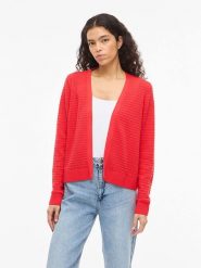 Vila Kardigan "Vilollo" w kolorze czerwonym rozmiar: S. Czerwone kardigany damskie Vila, s, bez wzorów, z bawełny. Za 70.90 zł.