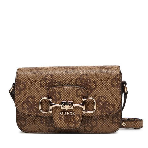 Torebka Guess. Brązowe listonoszki damskie Guess, z aplikacjami, bez dodatków. Za 659.99 zł.