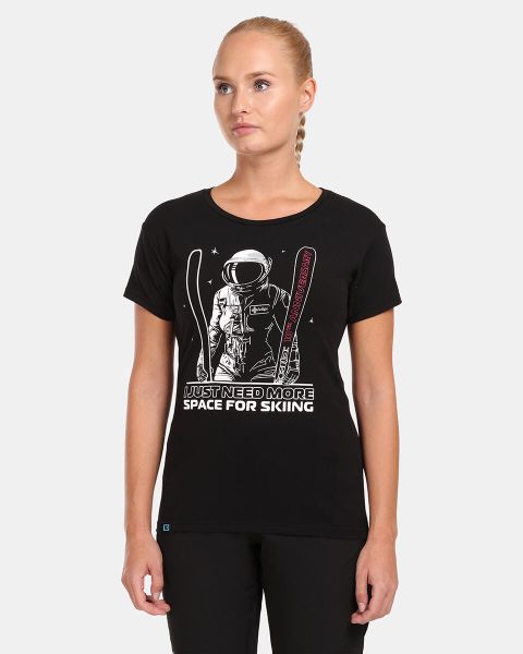 Damska bawełniana koszulka Kilpi LTD TRITON-W. Czarne t-shirty damskie Kilpi, bez wzorów, z bawełny, bez kołnierzyka. Za 60.57 zł.