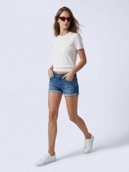 LTB Szorty dżinsowe "Judie" w kolorze granatowym rozmiar: XL. Niebieskie szorty damskie LTB, z aplikacjami, klasyczne. Za 73.99 zł.