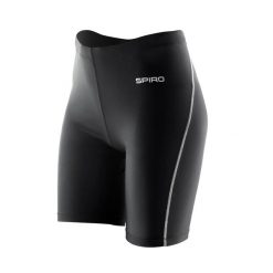 Szorty damskie Spiro Bodyfit. Czarne szorty damskie SPIRO, bez wzorów, z materiału, sportowe. Za 82.00 zł.