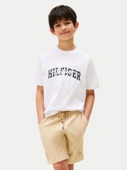 Tommy Hilfiger T-Shirt KB0KB09726 Biały Regular Fit. Białe t-shirty chłopięce Tommy Hilfiger, bez wzorów, z bawełny, bez ramiączek. Za 129.99 zł.
