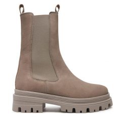 Sztyblety Tamaris. Szare botki damskie Tamaris, bez obcasa, na płaskiej podeszwie, bez zapięcia. Za 429.99 zł.