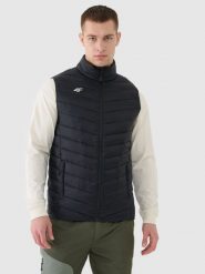 4F Bezrękawnik puchowy z wypełnieniem syntetycznym męski - czarny XXL. Czarne kamizelki męskie 4f, m, z dzianiny. Za 249.99 zł.