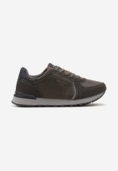 Ciemnoszare Buty Sportowe z Ozdobnymi Przeszyciami i Wstawkami Oradea. Szare buty sportowe na co dzień męskie Born2be, bez zapięcia. Za 139.99 zł.