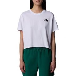Koszulka sportowa damska The North Face Simple Dome Cropped. Białe bluzki sportowe damskie The North Face, l, bez kołnierzyka, bez ramiączek. Za 163.00 zł.