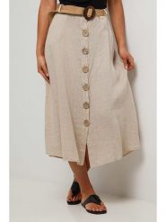 Le Monde du Lin Spódnica w kolorze beżowym rozmiar: 38/40. Brązowe spódniczki damskie Le Monde du Lin, bez wzorów, z bawełny, klasyczne, z podwyższonym stanem, midi. Za 152.99 zł.