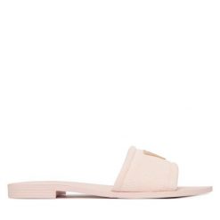Klapki Guess. Czerwone klapki damskie Guess, z aplikacjami, bez obcasa. Za 162.99 zł.