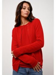 AUTHENTIC CASHMERE Kaszmirowy kardigan "Caron" w kolorze czerwonym rozmiar: L. Czerwone kardigany damskie AUTHENTIC CASHMERE, l, bez wzorów, z kaszmiru. Za 335.02 zł.