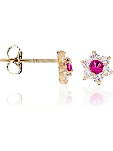 OR ÉCLAT Złote kolczyki-wkrętki "Le Messager Rouge" z cyrkoniami rozmiar: onesize. Żółte kolczyki damskie Or Éclat, z cyrkonią, złote. Za 347.99 zł.