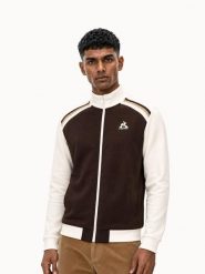 Bluza z pełnym zamkiem błyskawicznym Le Coq Sportif Heritage. Brązowe bluzy bez kaptura męskie Le Coq Sportif, l, z bawełny. Za 435.00 zł.