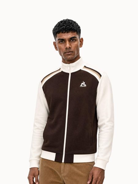 Bluza z pełnym zamkiem błyskawicznym Le Coq Sportif Heritage. Brązowe bluzy bez kaptura męskie Le Coq Sportif, l, z bawełny. Za 435.00 zł.