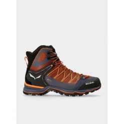 Buty trekkingowe męskie Salewa Mountain Trainer Lite Mid GTX. Brązowe buty trekkingowe męskie Salewa, z materiału, za kostkę, bez zapięcia, trekkingowe. Za 898.85 zł.