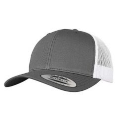 Dwukolorowa Czapka Trucker Retro. Białe czapki męskie FLEXFIT, bez wzorów, z bawełny, retro. Za 59.99 zł.