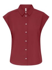 ONLY Koszula "Nova" w kolorze czerwonym rozmiar: XL. Czerwone koszule damskie Only, xl, bez wzorów, z wiskozy, bez kołnierzyka, bez ramiączek. Za 83.42 zł.