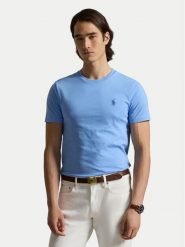 Polo Ralph Lauren T-Shirt 710671438526 Niebieski Custom Slim Fit. Niebieskie koszulki polo męskie Polo Ralph Lauren, l, bez wzorów, z bawełny, bez ramiączek. Za 379.99 zł.