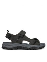 Skechers Sandały Prewitt 205139/BLK Czarny. Czarne sandały męskie Skechers, ze skóry, bez zapięcia. Za 249.99 zł.