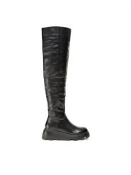 Jenny Fairy Muszkieterki HX85310-2 Czarny. Czarne kozaki damskie Jenny Fairy, ze skóry, bez obcasa, na płaskiej podeszwie. Za 207.99 zł.