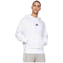 Bluza z kapturem adidas Essentials Feelcozy. Białe bluzy sportowe męskie Adidas, bez wzorów, z materiału, bez kołnierzyka, bez ramiączek. Za 224.80 zł.