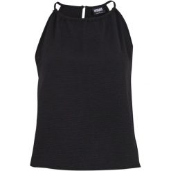 Damski tank top Urban Classics Structured. Czarne topy damskie Urban Classics, bez wzorów, bez kołnierzyka. Za 175.50 zł.