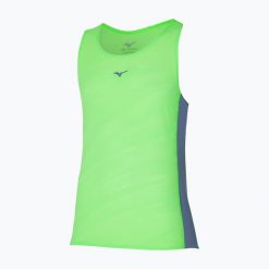 Koszulka do biegania męska Mizuno Aero Tank. Zielone t-shirty sportowe męskie Mizuno, m, z materiału, bez ramiączek, do biegania. Za 73.99 zł.