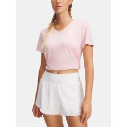 Koszulka Under Armour Tech V-Twist. Czerwone t-shirty damskie Under Armour, bez wzorów, bez kołnierzyka. Za 79.99 zł.