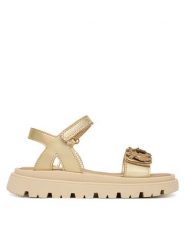 Primigi Sandały 1438011 S Złoty. Żółte sandały dziewczęce Primigi, ze skóry, bez zapięcia. Za 279.99 zł.