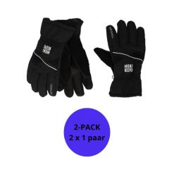Rękawiczki narciarskie (PRO) damskie 2 pary. Czarne rękawiczki damskie HEAT KEEPER, na zimę, bez wzorów, z poliamidu. Za 270.79 zł.