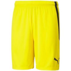 Męskie Spodenki TeamLIGA. Żółte szorty męskie Puma, z materiału, bez kołnierzyka. Za 121.99 zł.