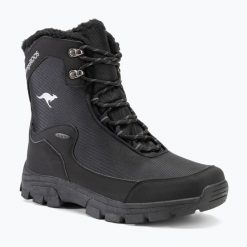 Śniegowce męskie KangaROOS K-Simoo Oak KTX. Czarne buty zimowe męskie Kangaroos, na zimę, bez zapięcia. Za 269.99 zł.