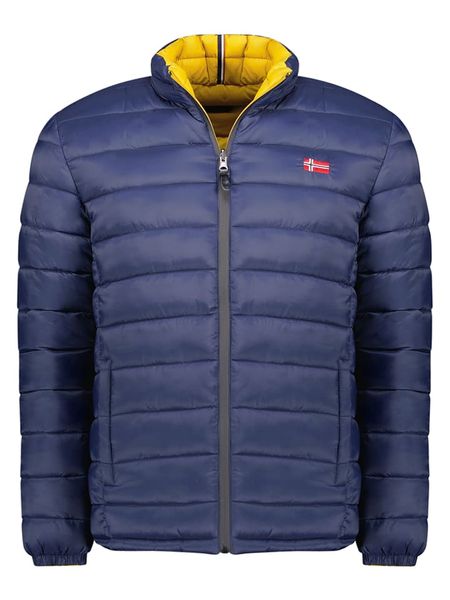 Geographical Norway Kurtka dwustronna "California" w kolorze niebieskim rozmiar: M. Niebieskie kurtki męskie Geographical Norway, m, bez wzorów, bez kaptura. Za 161.34 zł.