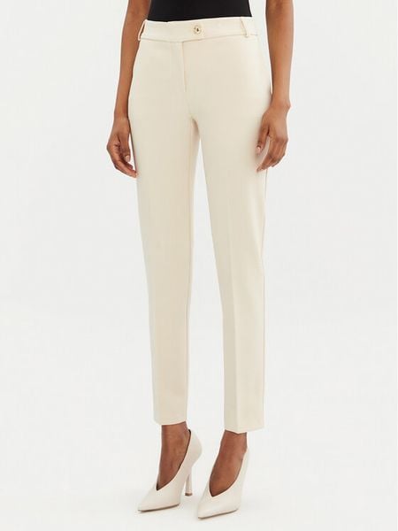 Rinascimento Spodnie materiałowe CFC0122741003 Beżowy Regular Fit. Brązowe spodnie materiałowe damskie RINASCIMENTO, bez wzorów, z materiału. Za 199.99 zł.