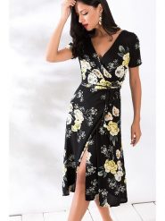 Milan Kiss Sukienka w kolorze czarnym rozmiar: M. Czarne sukienki damskie Milan Kiss, na imprezę, m, bez wzorów, bez kołnierzyka, bez ramiączek, midi. Za 131.43 zł.